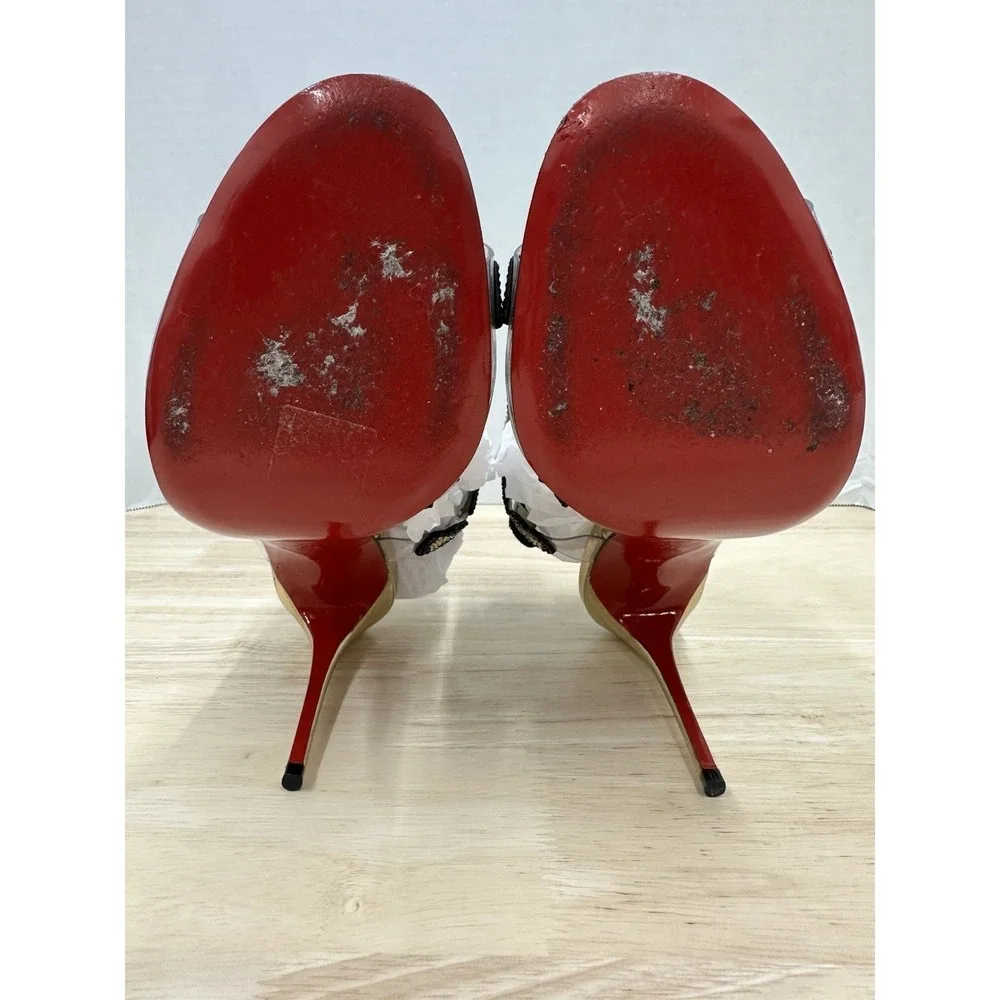 Christian Louboutin Size 39.5 Parsemis Crystal Embellished T-Bar Sandals - Picture 10 of 12